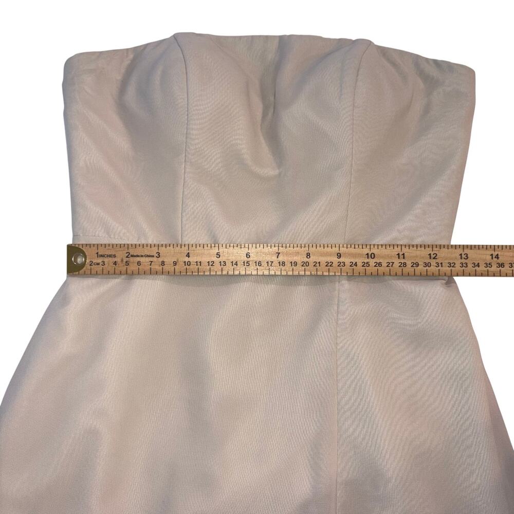 Azazie Wren Formal Taupe Bridesmaid Gown Strapless A-Line Silde Slit A2 - Picture 14 of 14